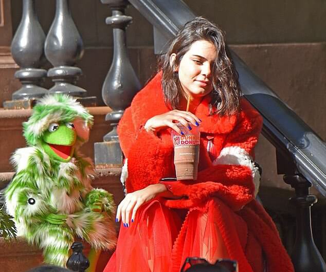 Kermit the Frog with Kendall Jenner for LOVE Magazine covershoot