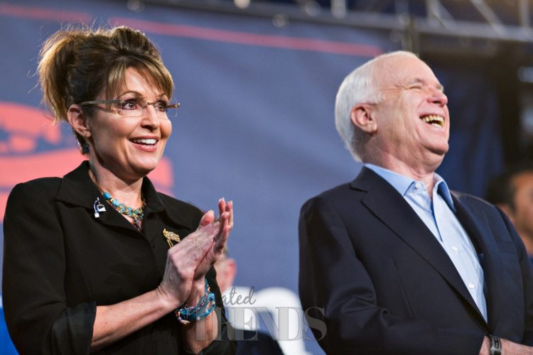 John McCain famously ran as the Republican candidate for President in 2008 with Sarah Palin as his Vice-Presidential candidate.