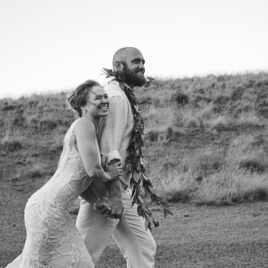 Ronda Rousey and Travis Browne on their wedding day in Hawaii