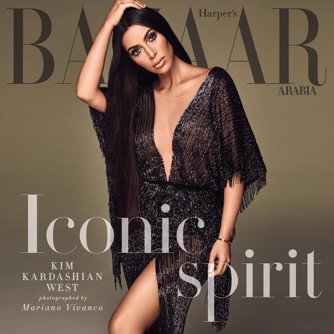 Kim Kardashian on the cover of Harper's Bazaar Arabia