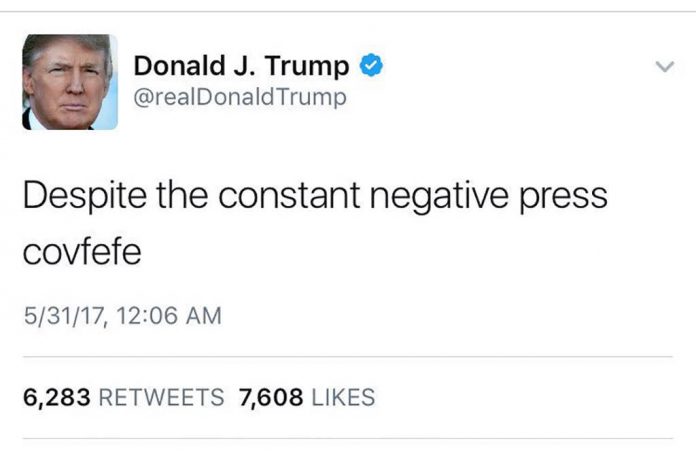 President Trump Tweet Covfefe